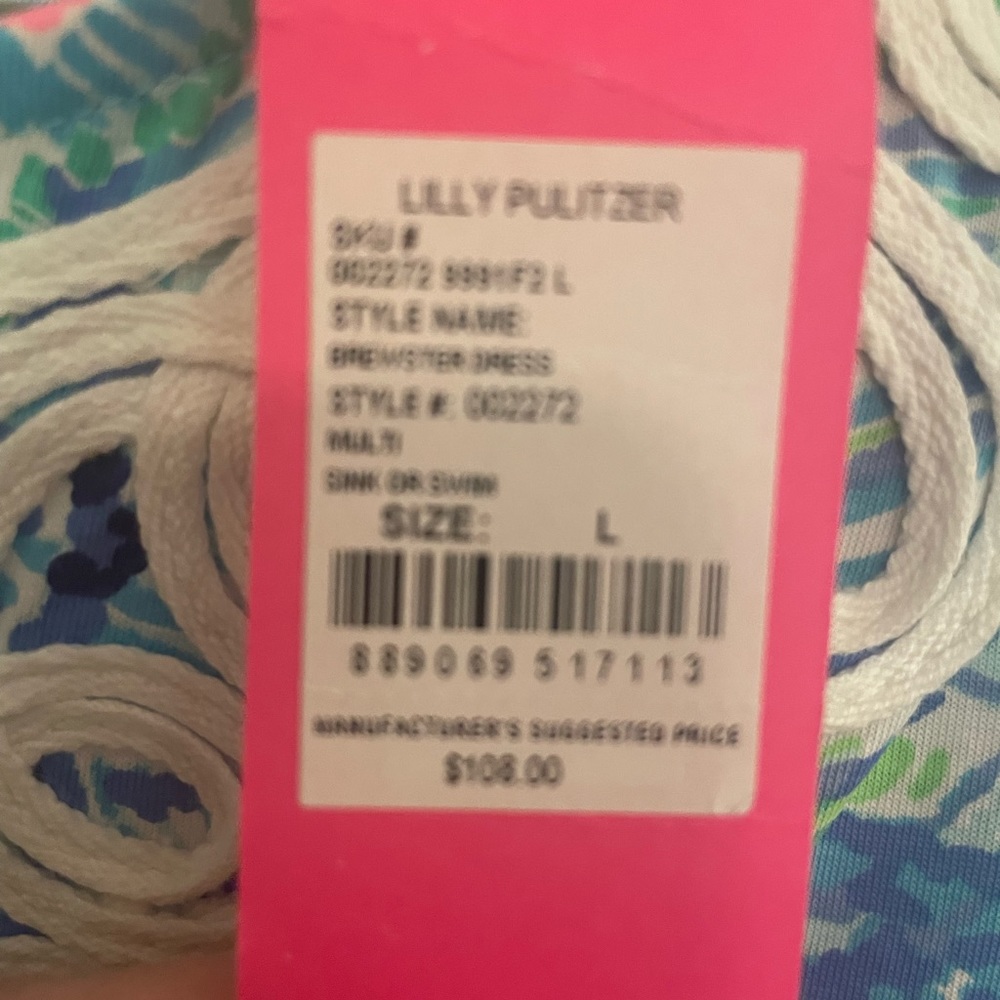 Lilly Pulitzer NWT Large Brewster Dress Sink or Swim - Picture 5 of 6